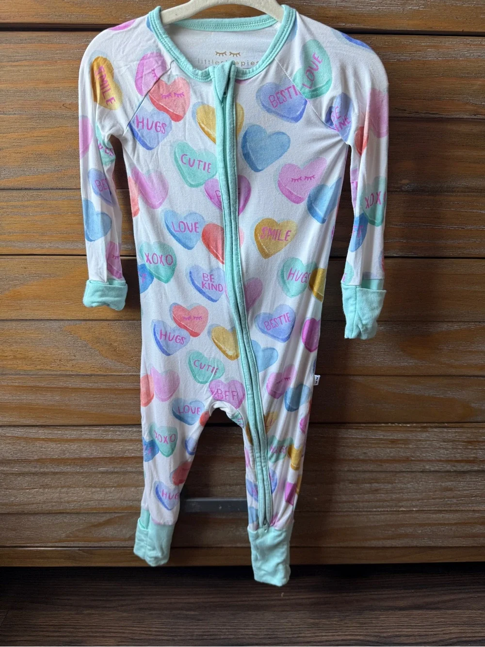 BUNDLE 2 Little Sleepies Blue Floral Footed One-Piece Convertible PJ Bums Roses